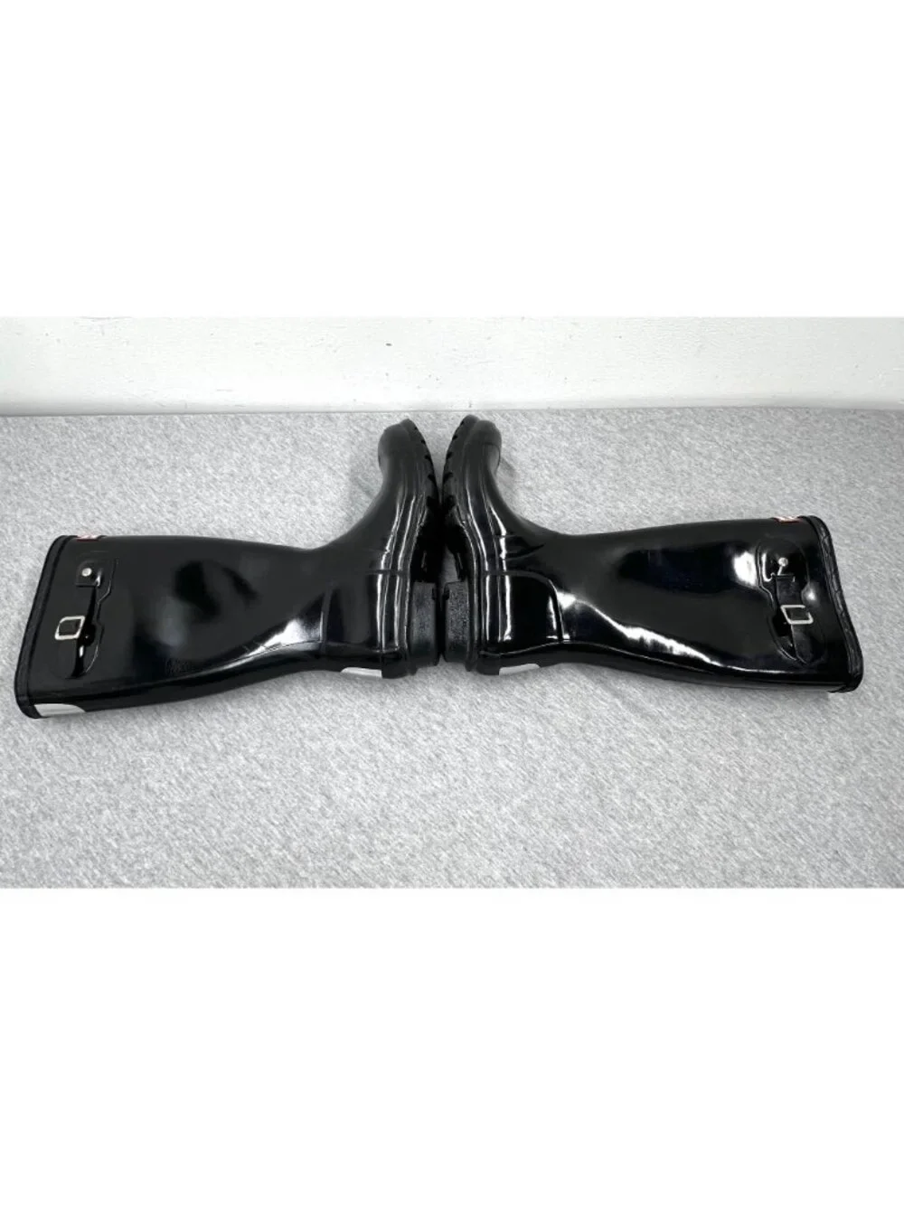 Hunter‎ Womens Tall Black Gloss Rain Boots Size 6 US